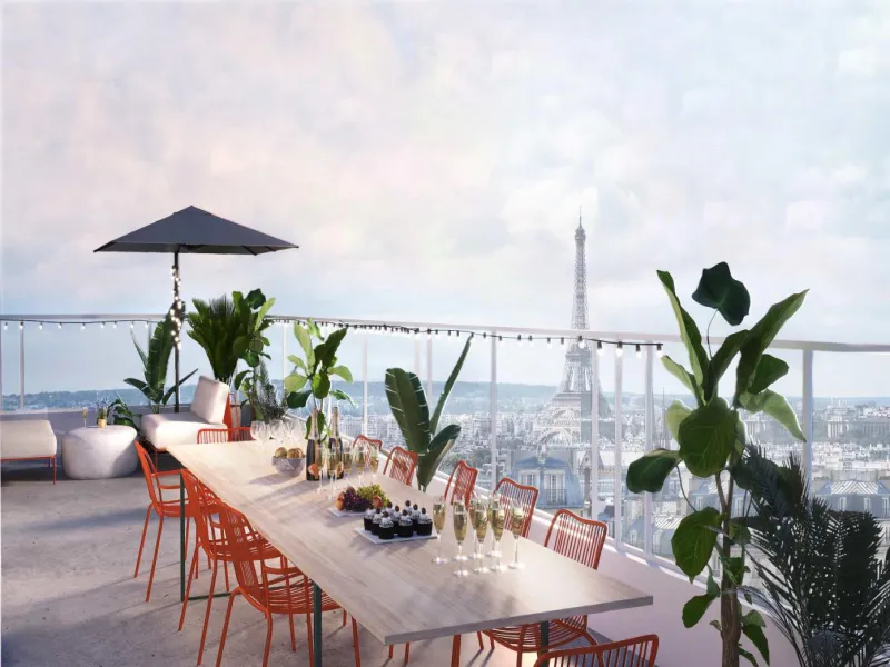 Photo de la colocation : Studio ou T2 dans superbe résidence de coliving à Paris XV - Vue tour Eiffel