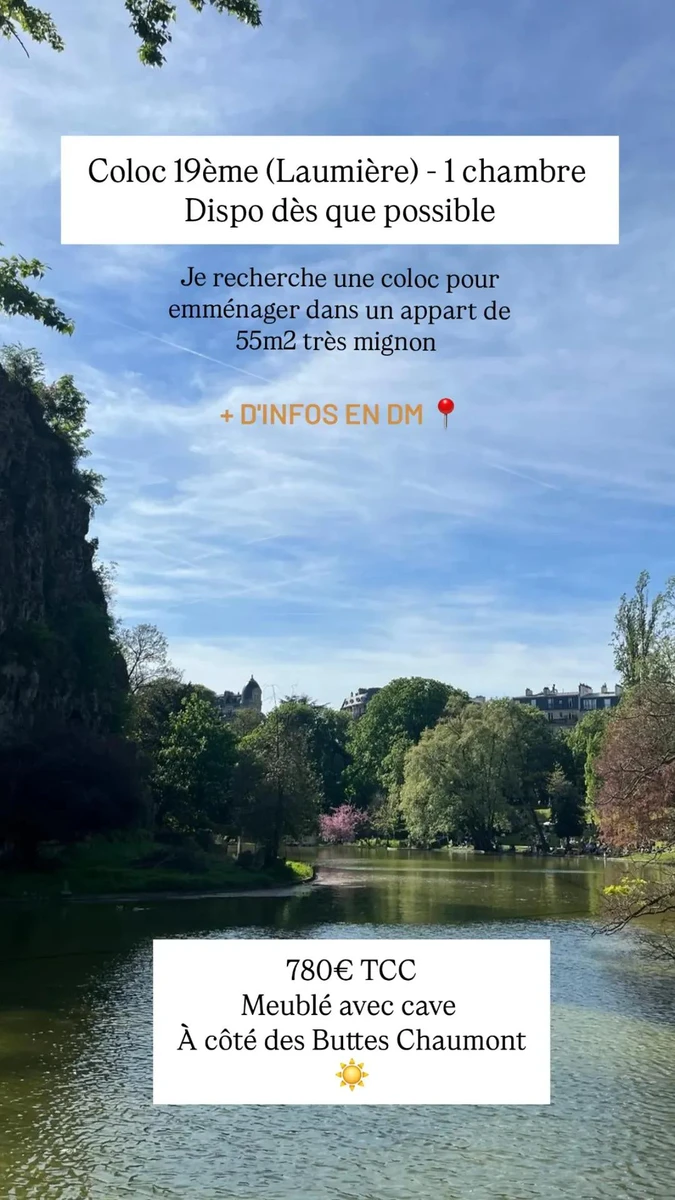 Photo de la colocation : Chambre 1 chambres - 55m² à Buttes-Chaumont, 19ème arrondissement, Paris - 780€