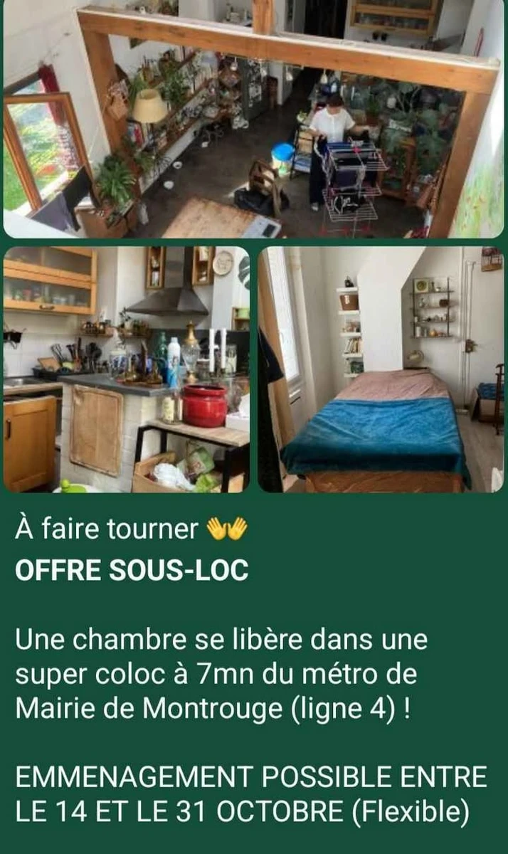Photo de la colocation à Montrouge : Chambre en colocation à 92120 - 780€/mois (proche transports, avec extérieur)